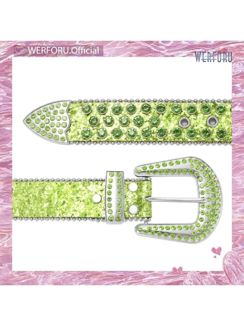 Stylish Rhinestone Studded Leather Belt for Women & Men - Unisex Bling Cowgirl